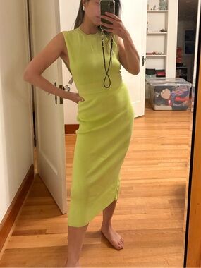 Zara Lime Green Top and Ribbed Skirt Set
